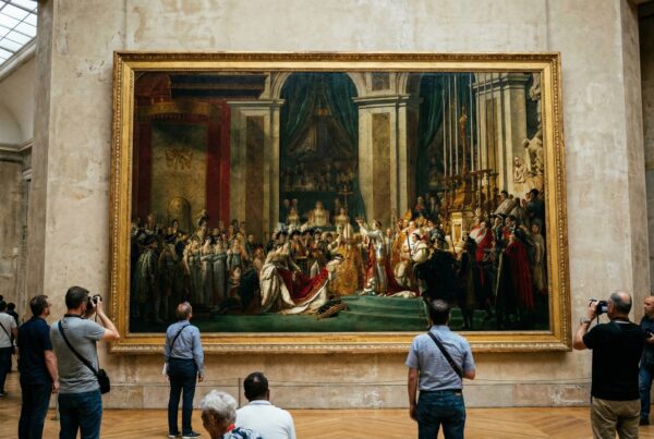 The Coronation of Napoleon Louvre painting by Jacques-Louis David.