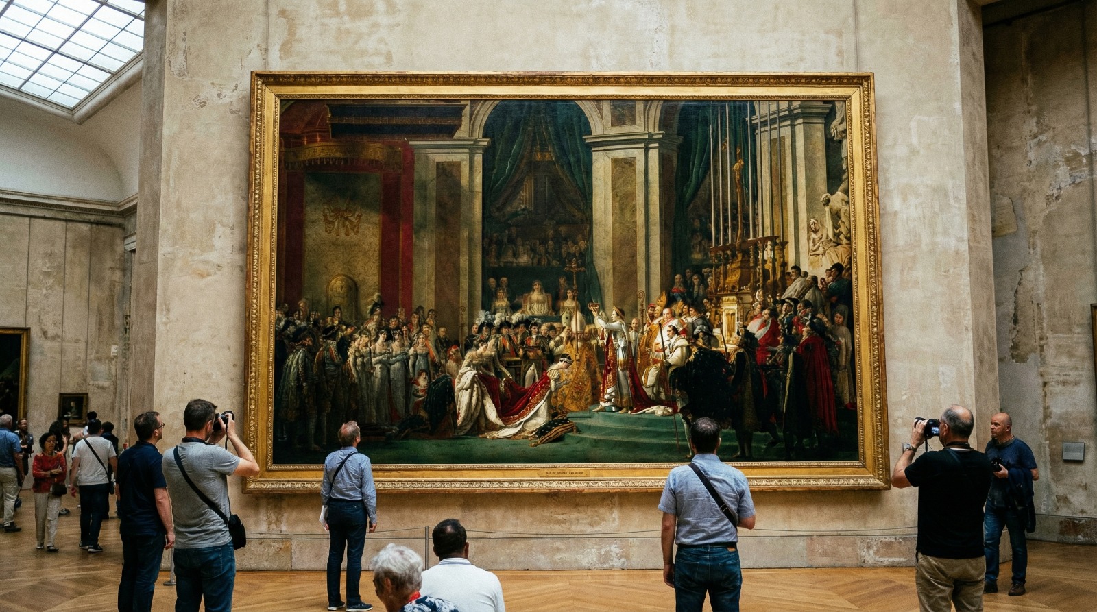 The Coronation of Napoleon Louvre painting by Jacques-Louis David.