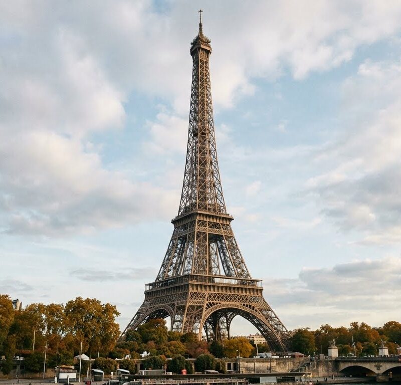Eiffel Tower view in Paris from Champ de Mars